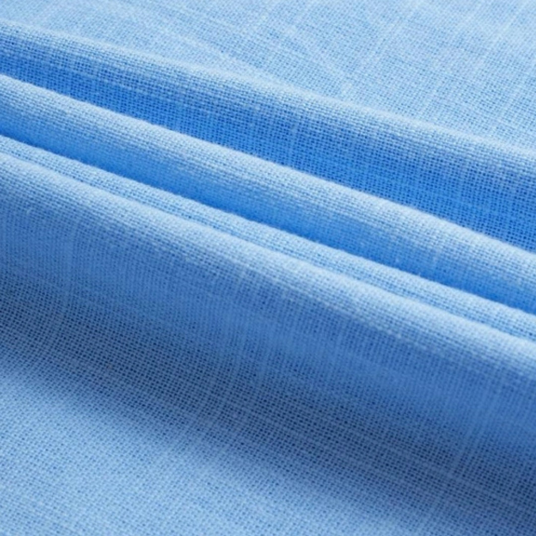 DELACROIX - Camisa de lino de manga larga para hombre