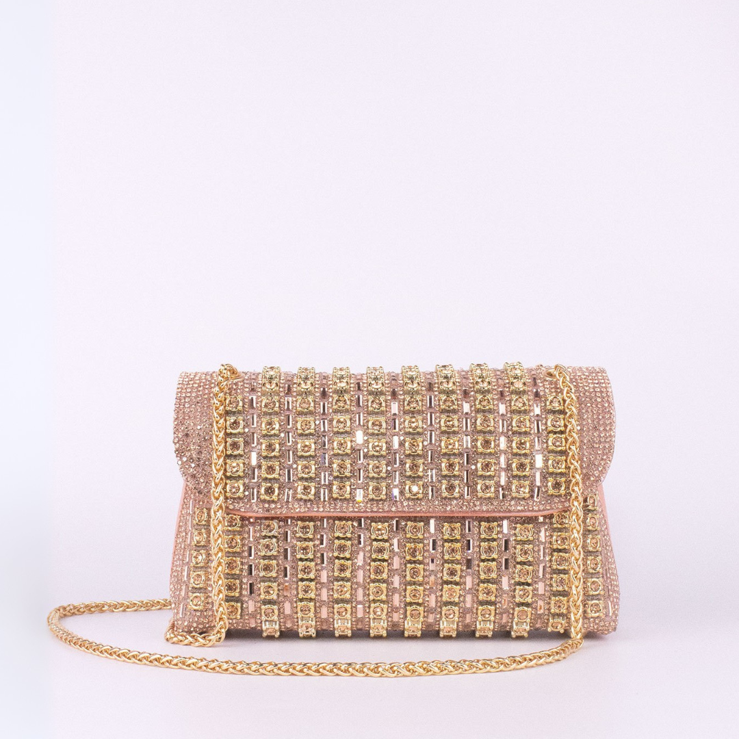 Alba | Bolso de Hombro con Cadena Chic y Diamantes de Color