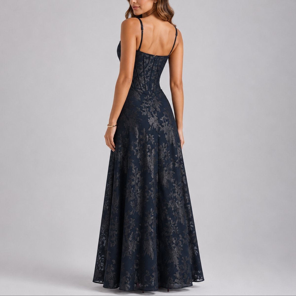 Harper | Vestido Largo de Invierno para Mujer con Corsé y Falda Amplia, Invitada de Boda