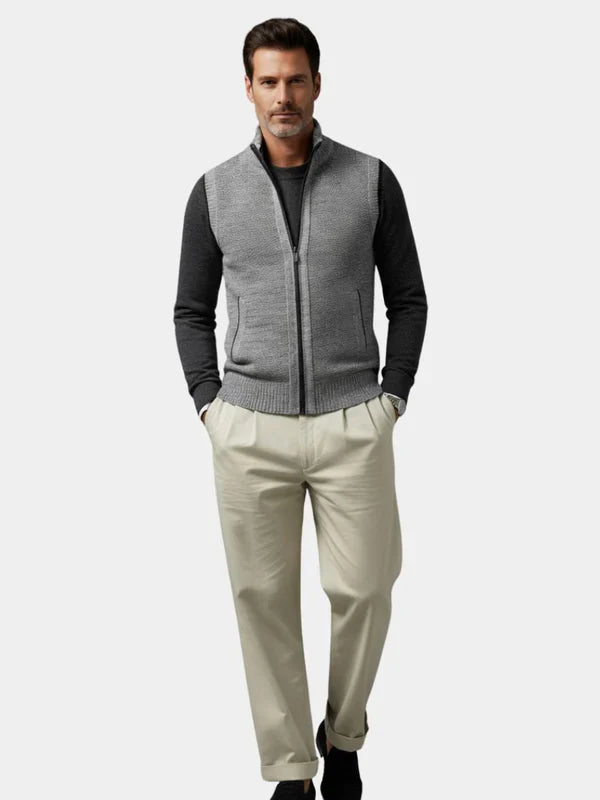 Chaleco elegante con cremallera completa - Viretti