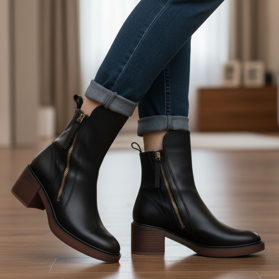 Pernelle | Botas de piel con tacón cuadrado