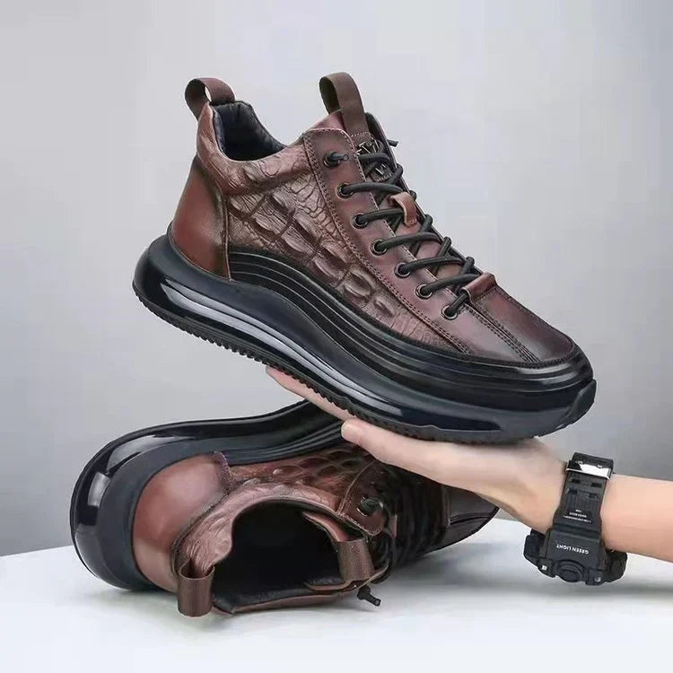 Zapatos casuales para hombre de cuero de vaca con cojín de aire