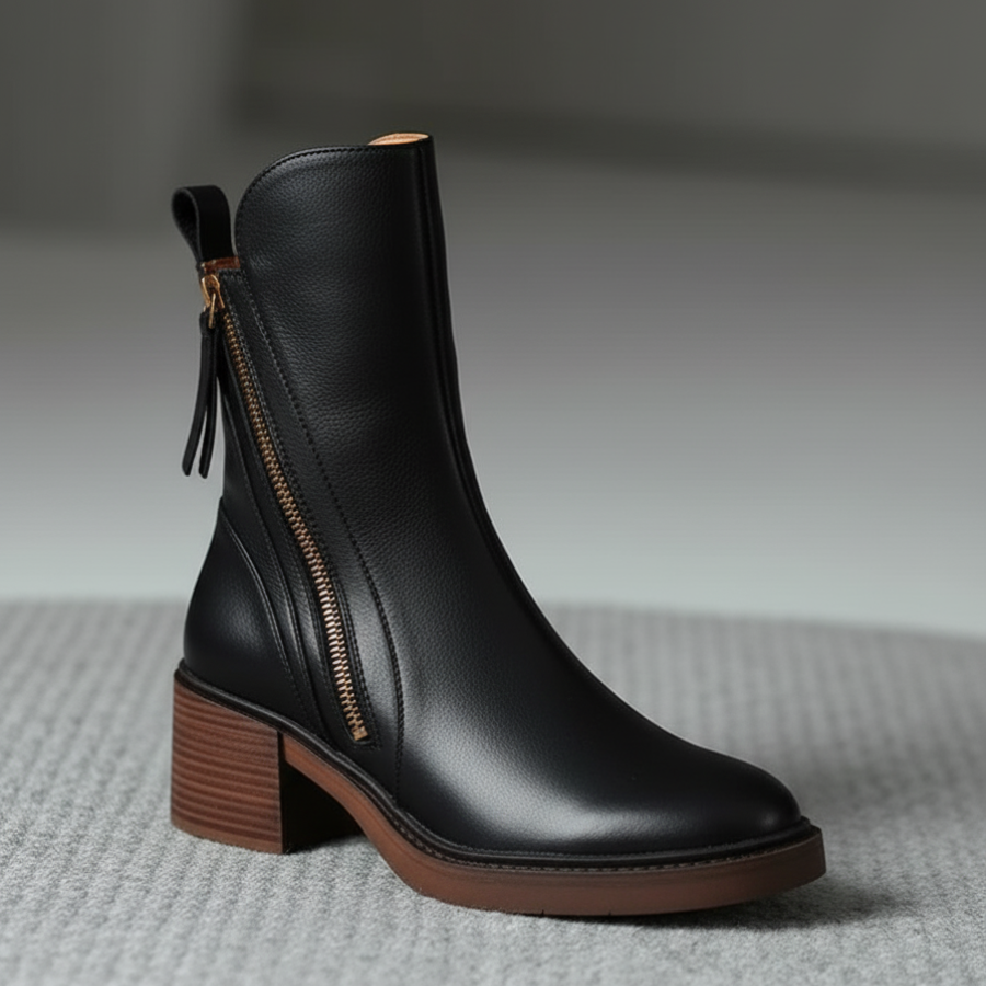 Pernelle | Botas de piel con tacón cuadrado