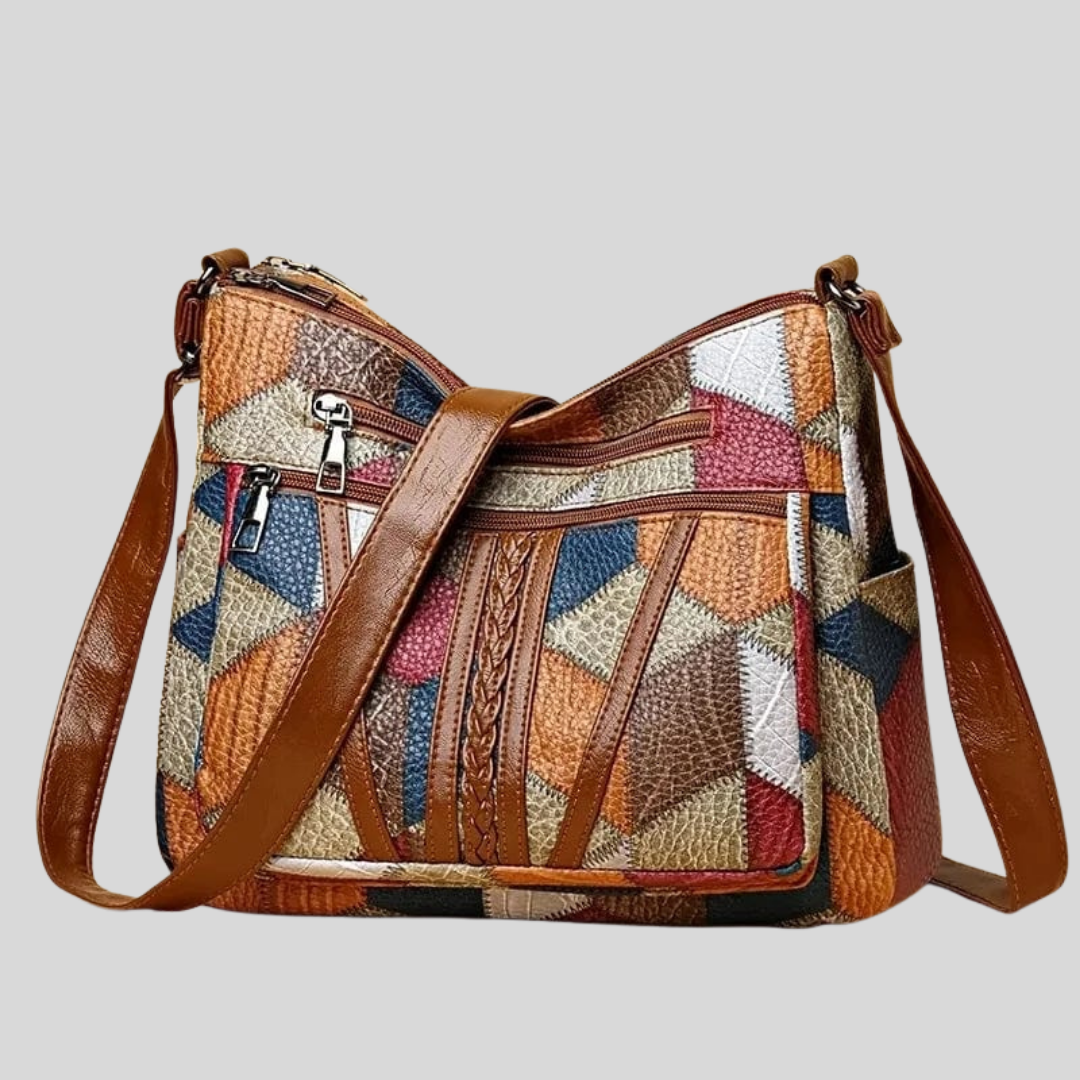 Solara - Bolso de mano de cuero mosaico