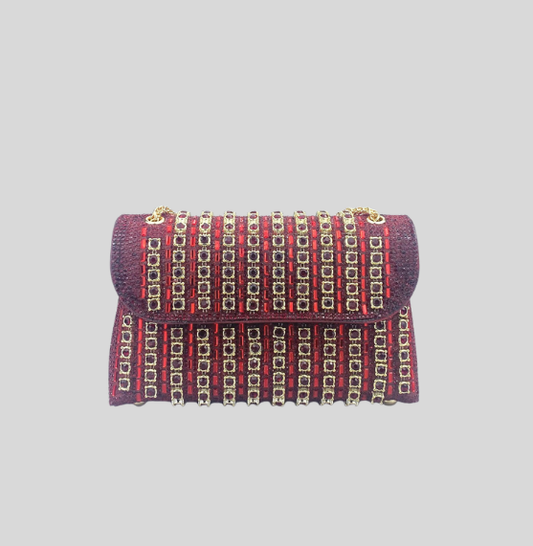 Alba | Bolso de Hombro con Cadena Chic y Diamantes de Color