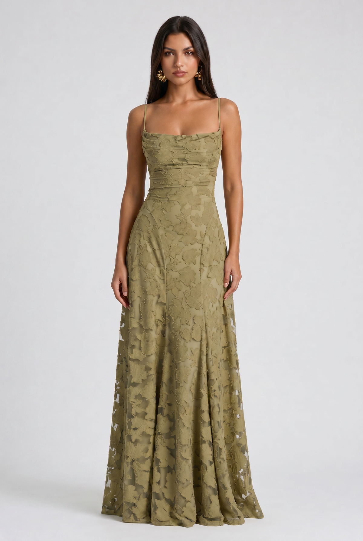 Louise | Vestido Largo Floral con Espalda de Lazos