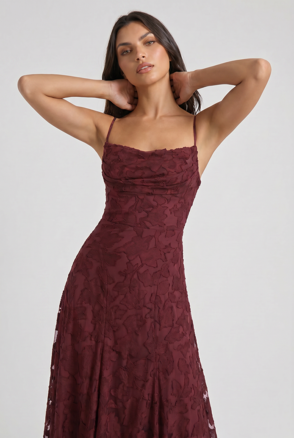 Louise | Vestido Largo Floral con Espalda de Lazos