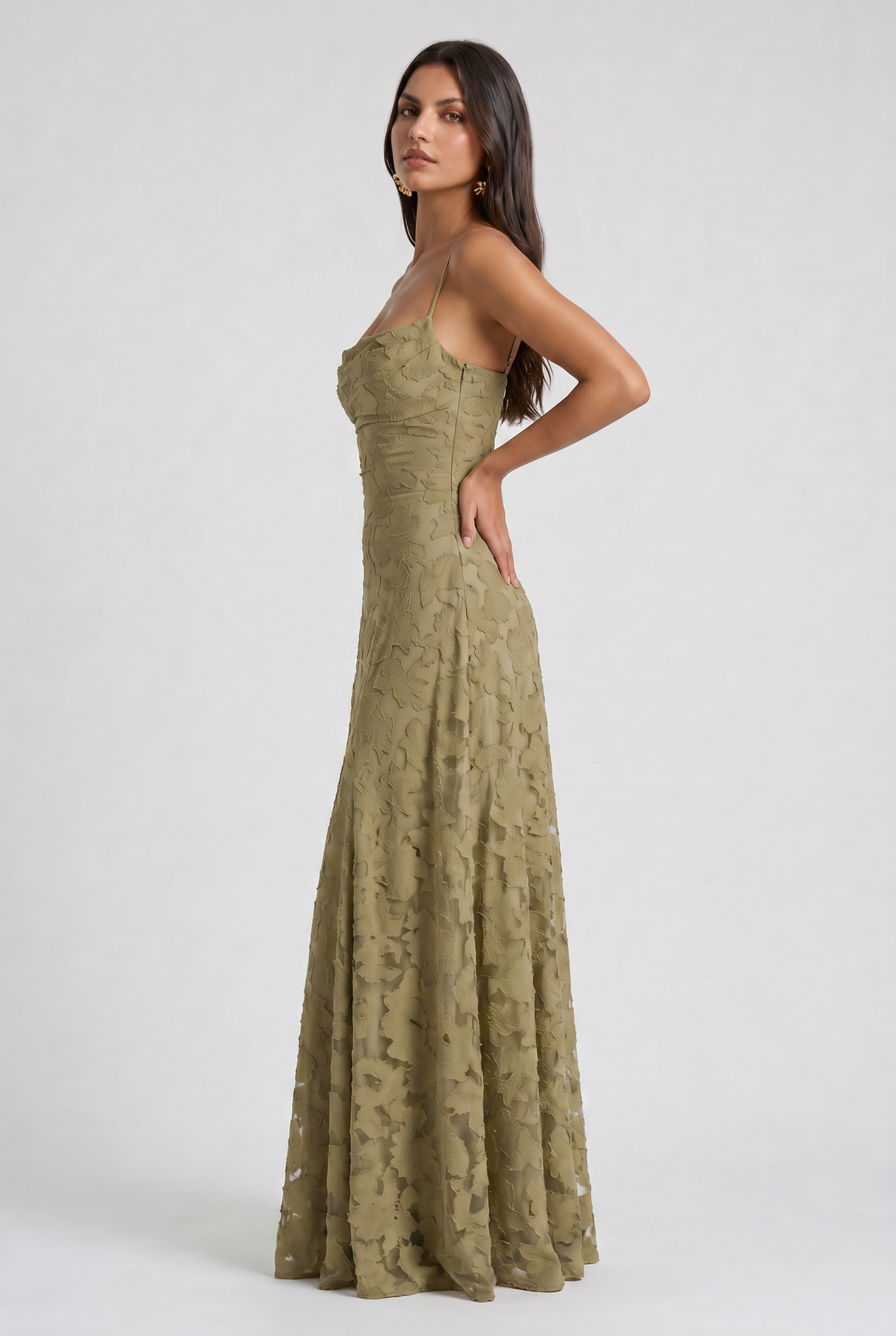Louise | Vestido Largo Floral con Espalda de Lazos