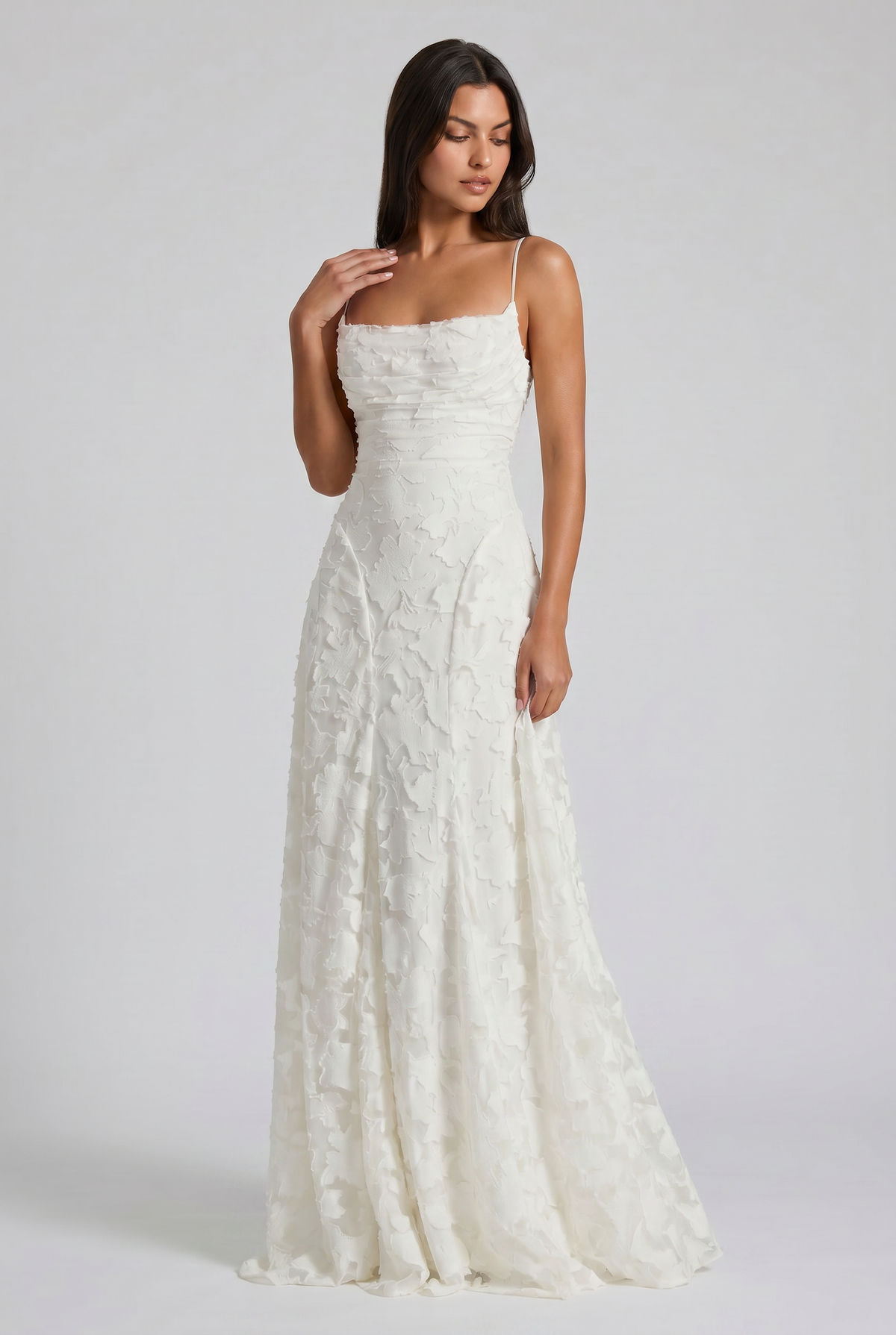 Louise | Vestido Largo Floral con Espalda de Lazos