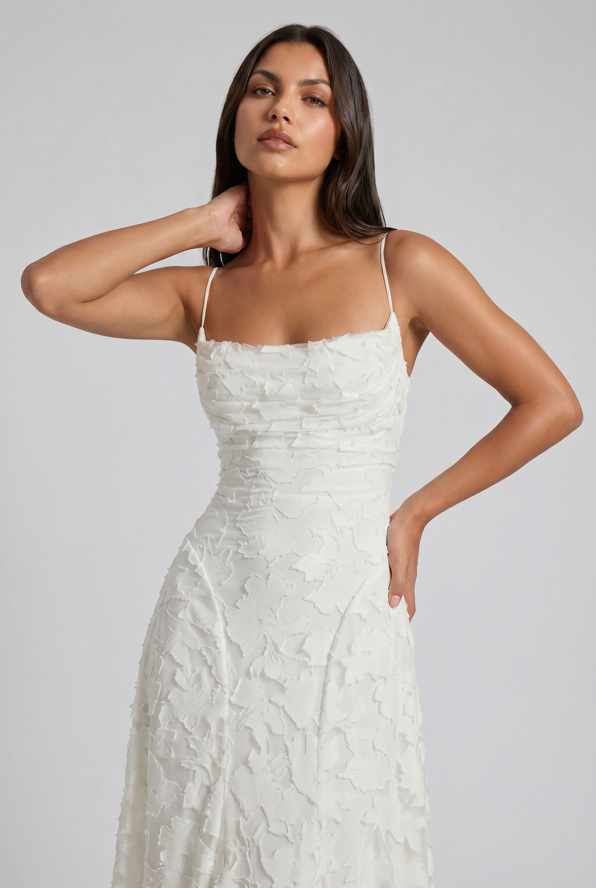 Louise | Vestido Largo Floral con Espalda de Lazos