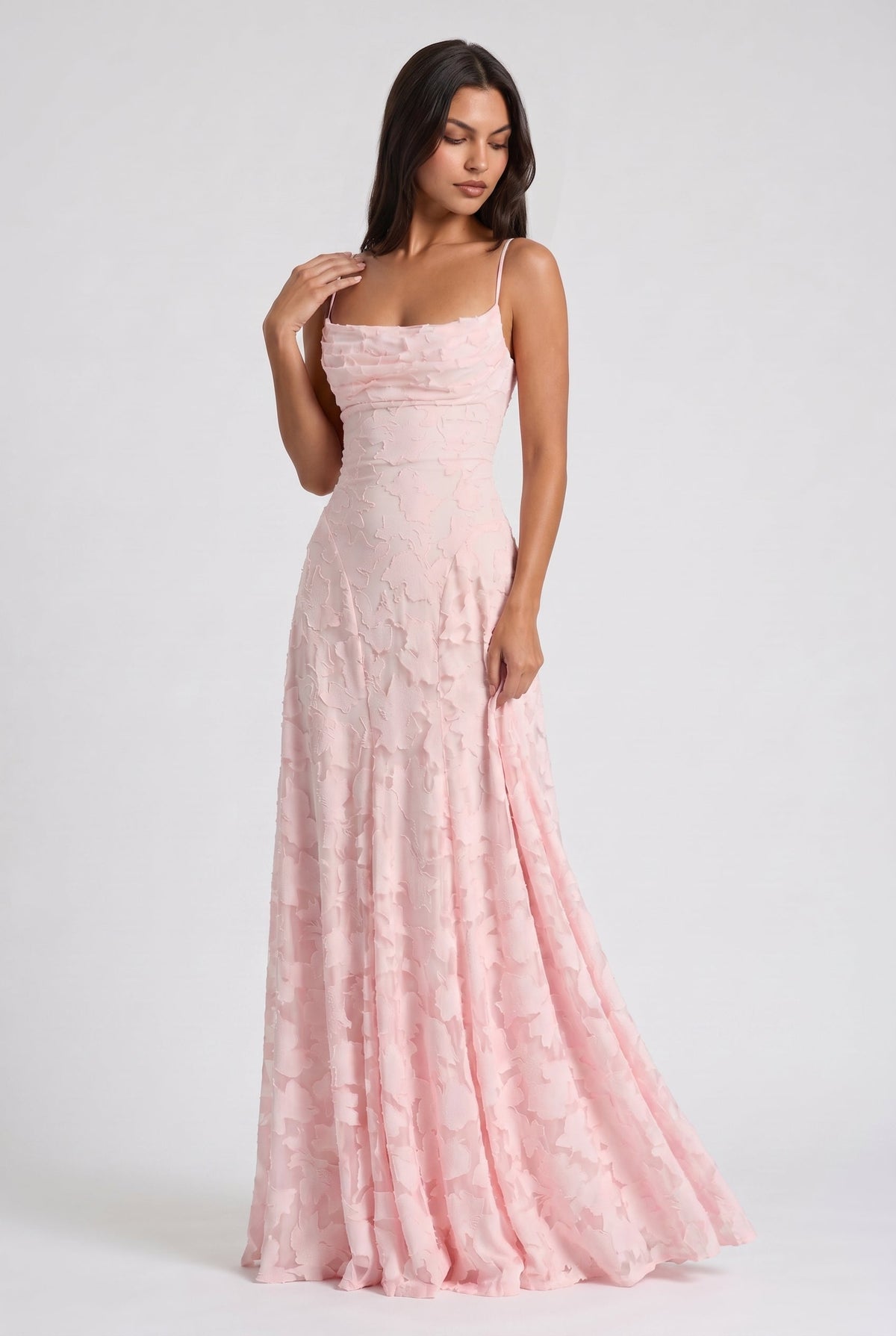 Louise | Vestido Largo Floral con Espalda de Lazos