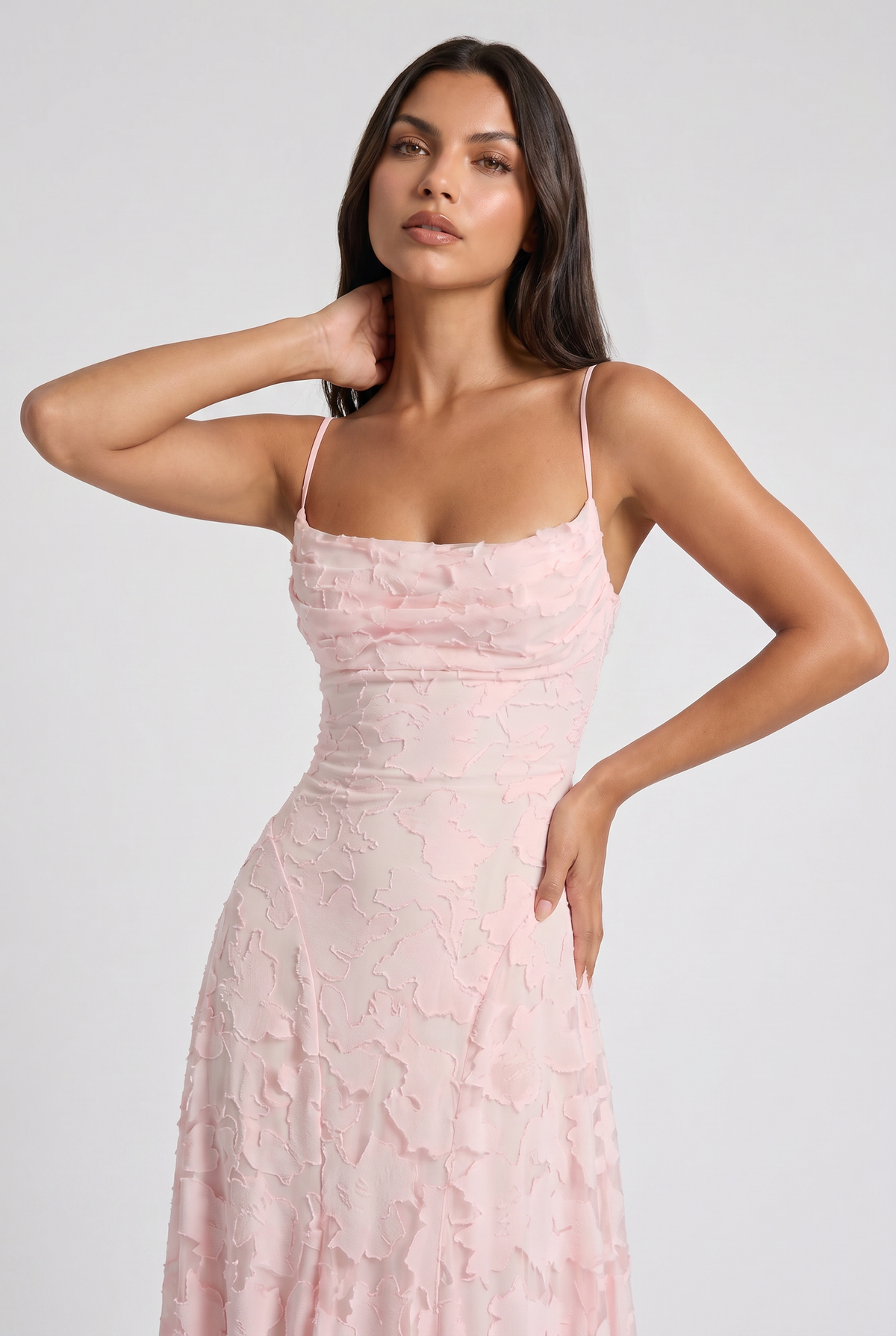 Louise | Vestido Largo Floral con Espalda de Lazos