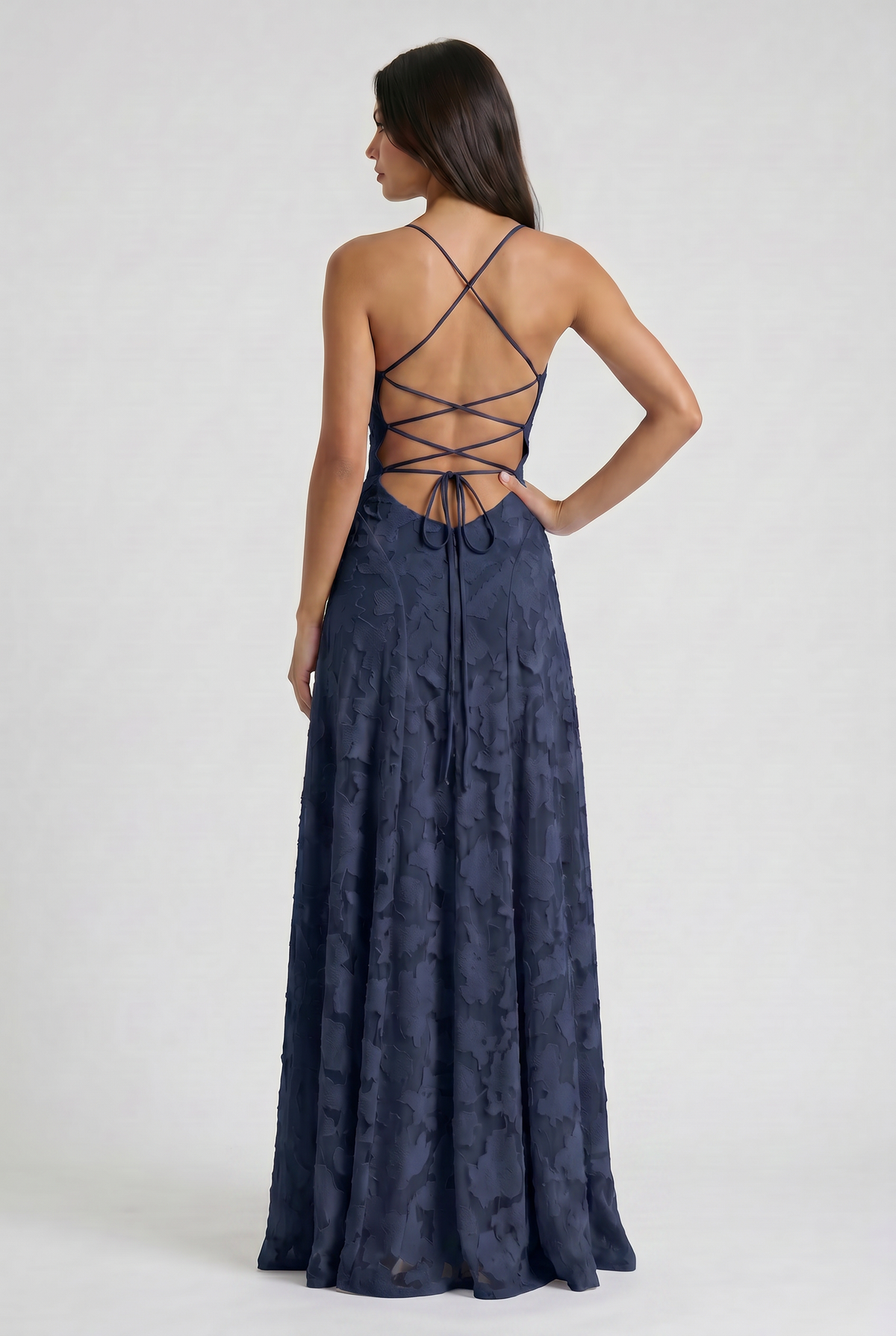Louise | Vestido Largo Floral con Espalda de Lazos
