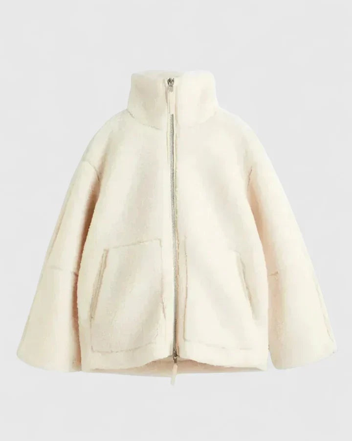 Adriana | Chaquetón de Borreguito Mujer Cuello Alto Cremallera