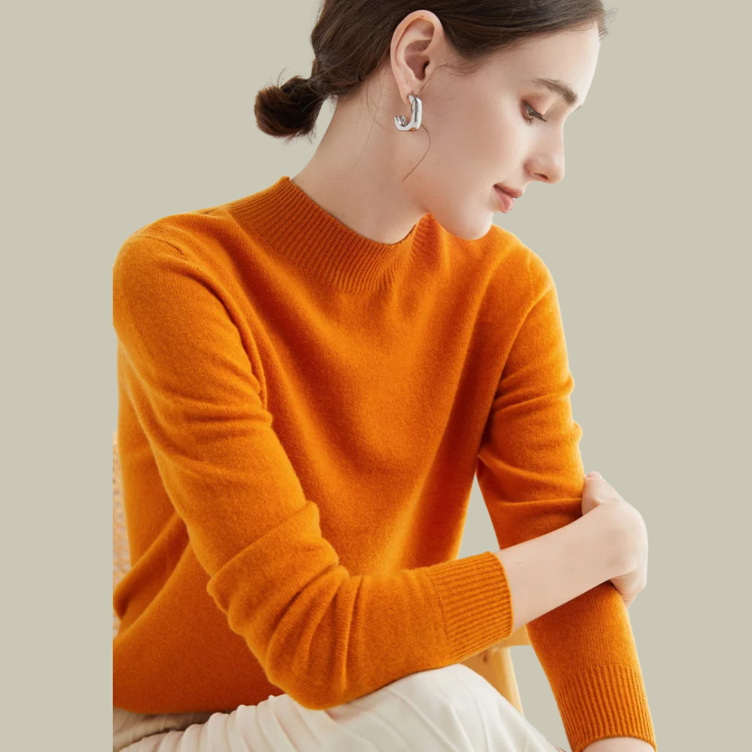 Covadonga | Jersey de Lana Cuello Semialto Mujer Manga Larga Punto
