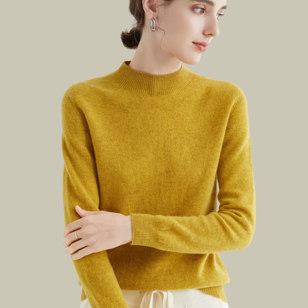 Covadonga | Jersey de Lana Cuello Semialto Mujer Manga Larga Punto