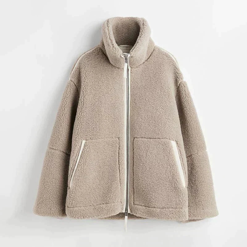 Silvana | Chamarra Teddy Oversize de Cuello Alto