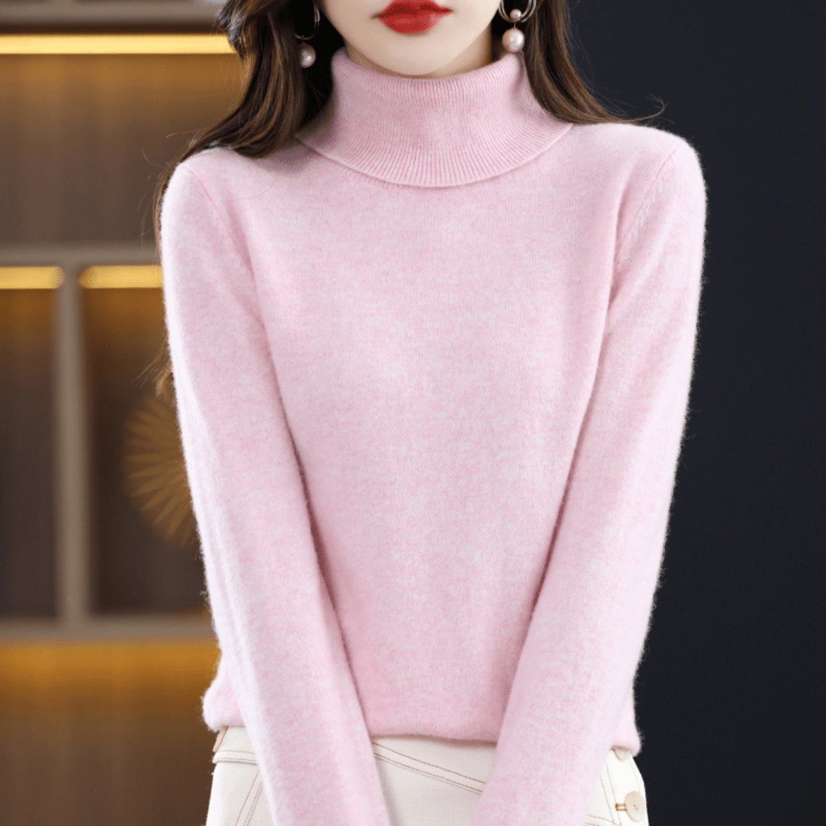 Esther | Jersey de Punto Cuello Alto Mujer Manga Larga
