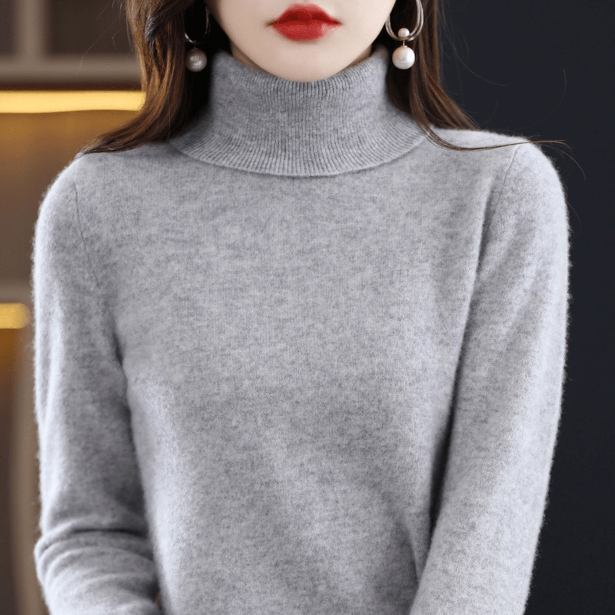 Esther | Jersey de Punto Cuello Alto Mujer Manga Larga