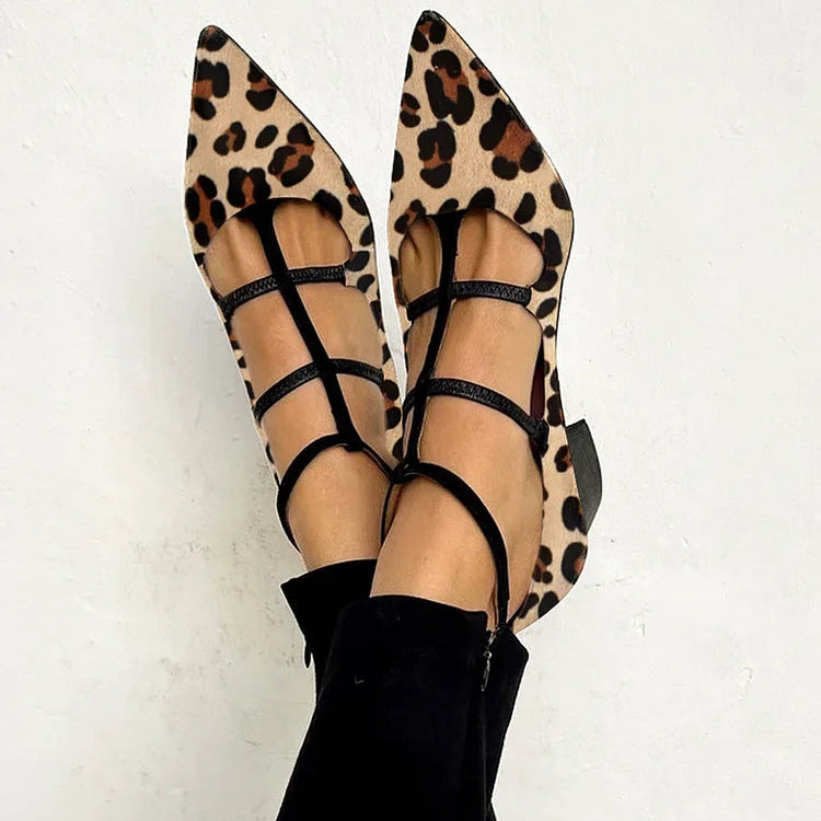Lourdes | Zapatos con Tacón y Correa de Leopardo