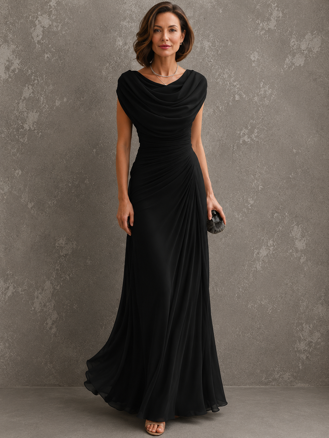 Rocío | Vestido Largo Drapeado de Ceremonia