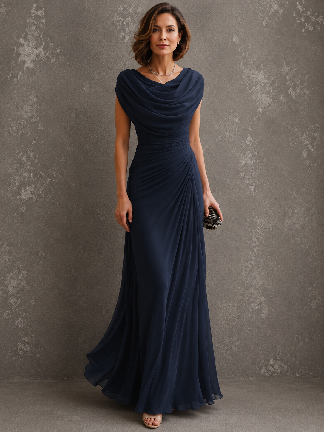 Rocío | Vestido Largo Drapeado de Ceremonia