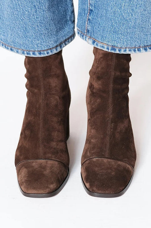 Albina | Botines de Ante Mujer Caña Baja Tacón Bloque