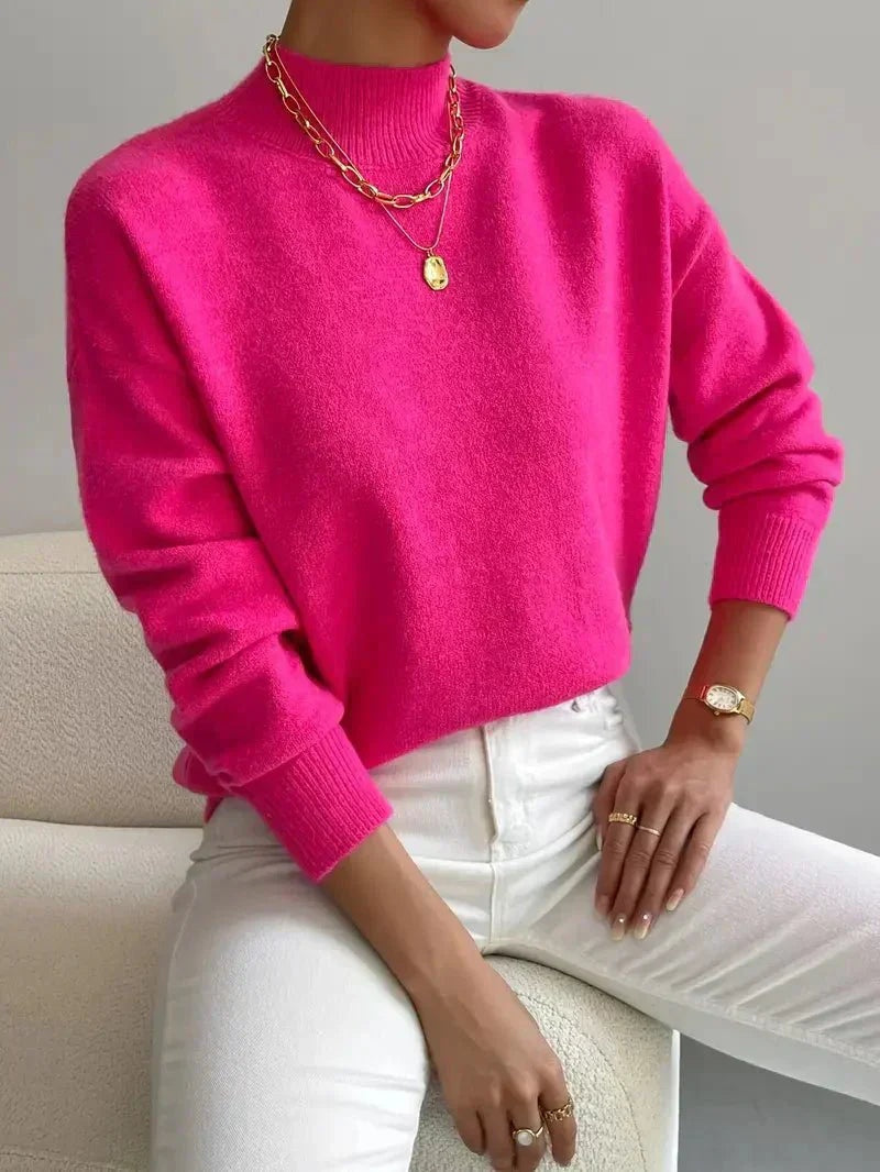 Lidia | Jersey de Punto Cuello Alto Mujer Manga Larga Oversize