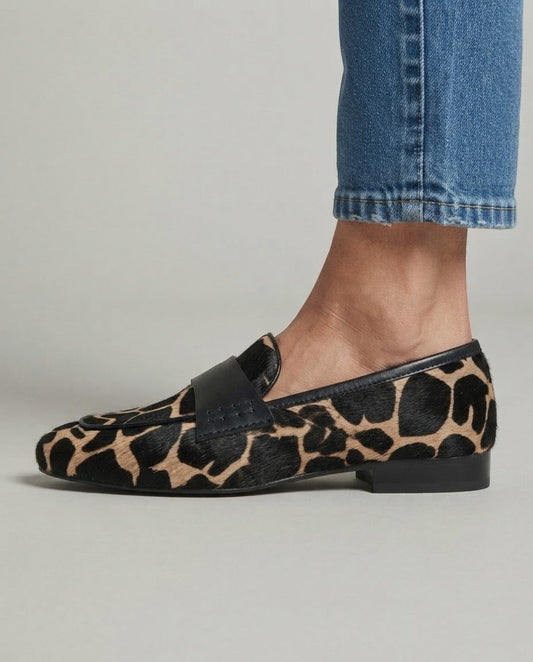 Adela | Mocasines con Estampado de Jirafa en Albaricoque