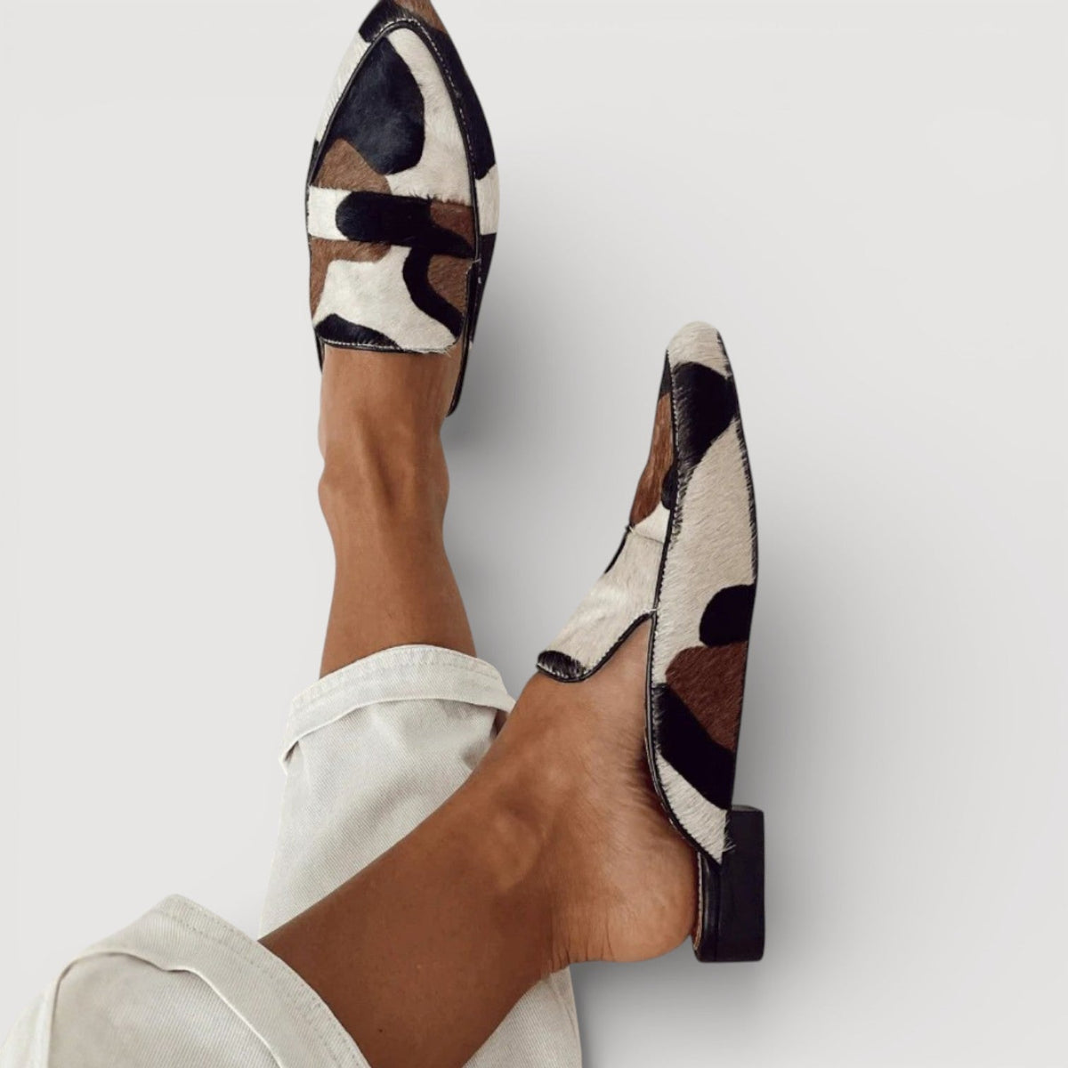 Gema | Mocasines Cómodos con Estampado de Vaca