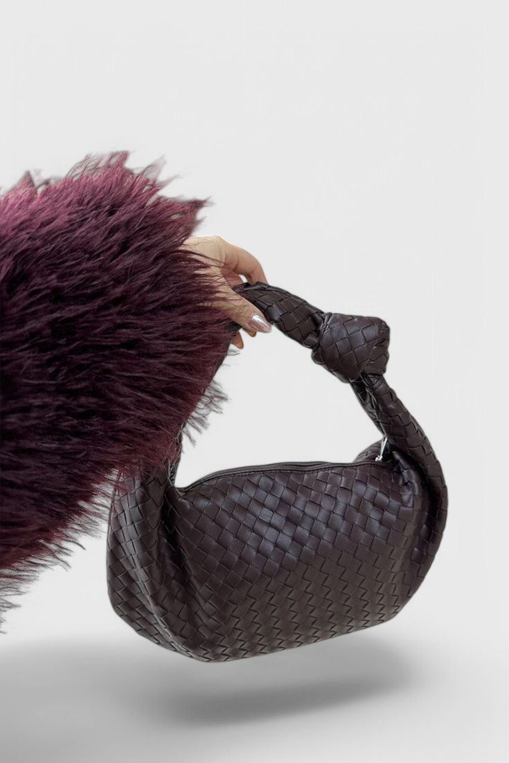 Sage Bolso de Hombro Mediano Tejido