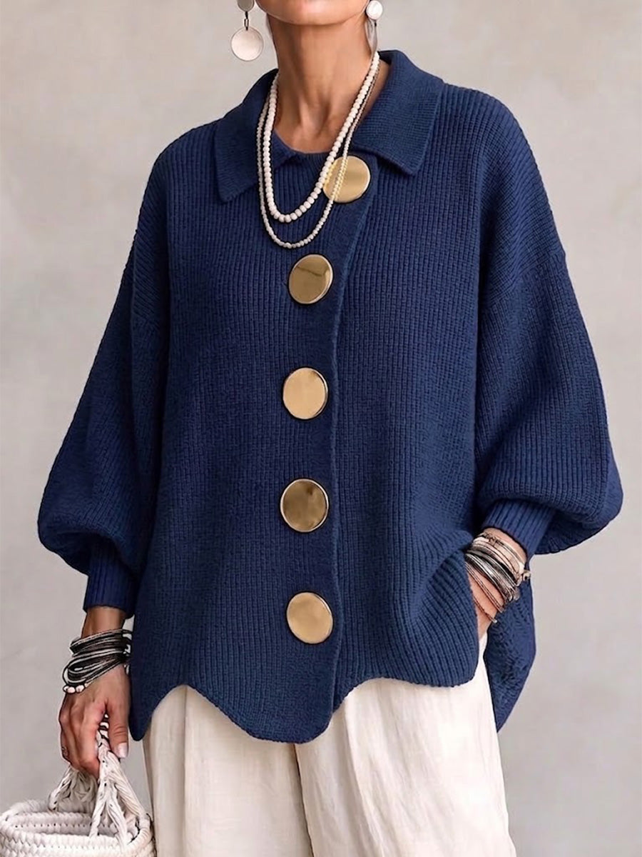 Isadora | Cárdigan Oversize con Dorados