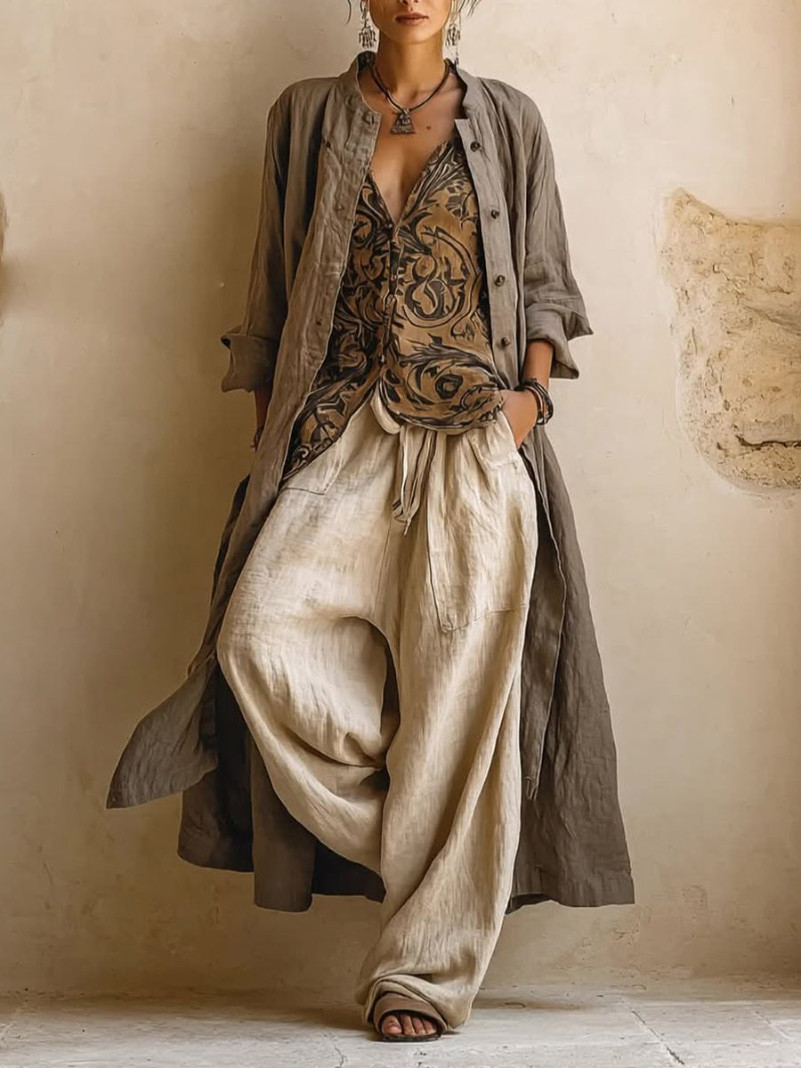 Carlota | Conjunto Bohemio con Blusa Estampada