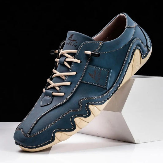Óscar | Zapatos de Cuero Casual Hombre Cordones Suela Ondulada