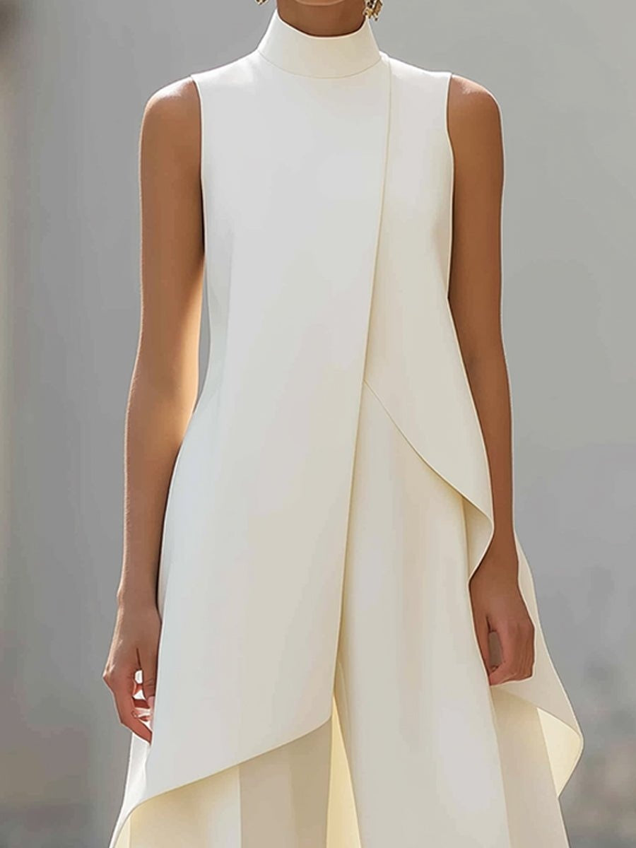 Wanda | Conjunto Elegante de Cuello Alto Asimétrico Mujer