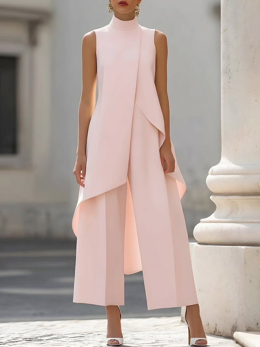 Wanda | Conjunto Elegante de Cuello Alto Asimétrico Mujer