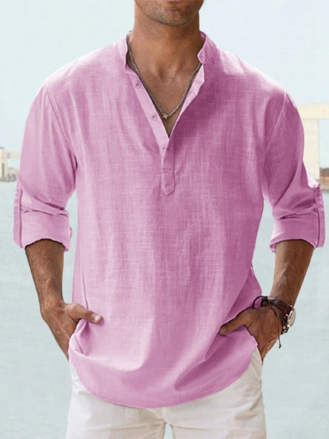 LAURENT MONACO - Camisa de cuello mandarín para hombre