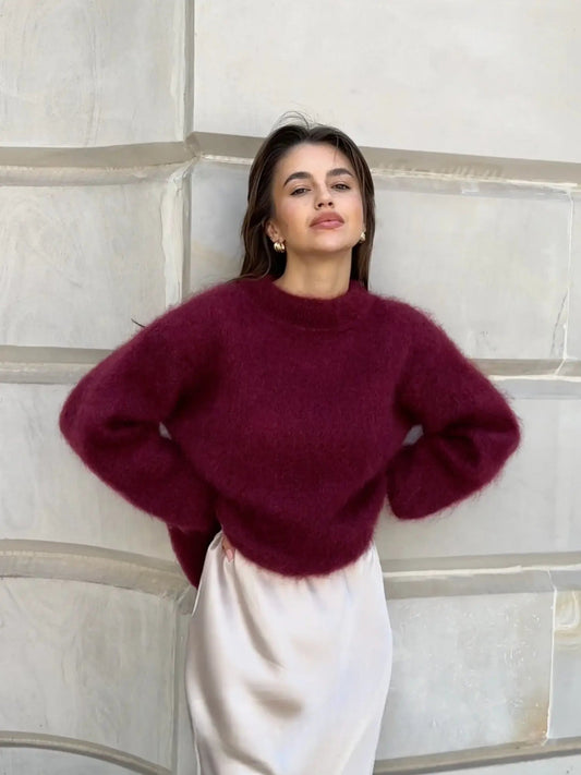 Raquel | Jersey de Mohair Mujer Cuello Redondo Oversize