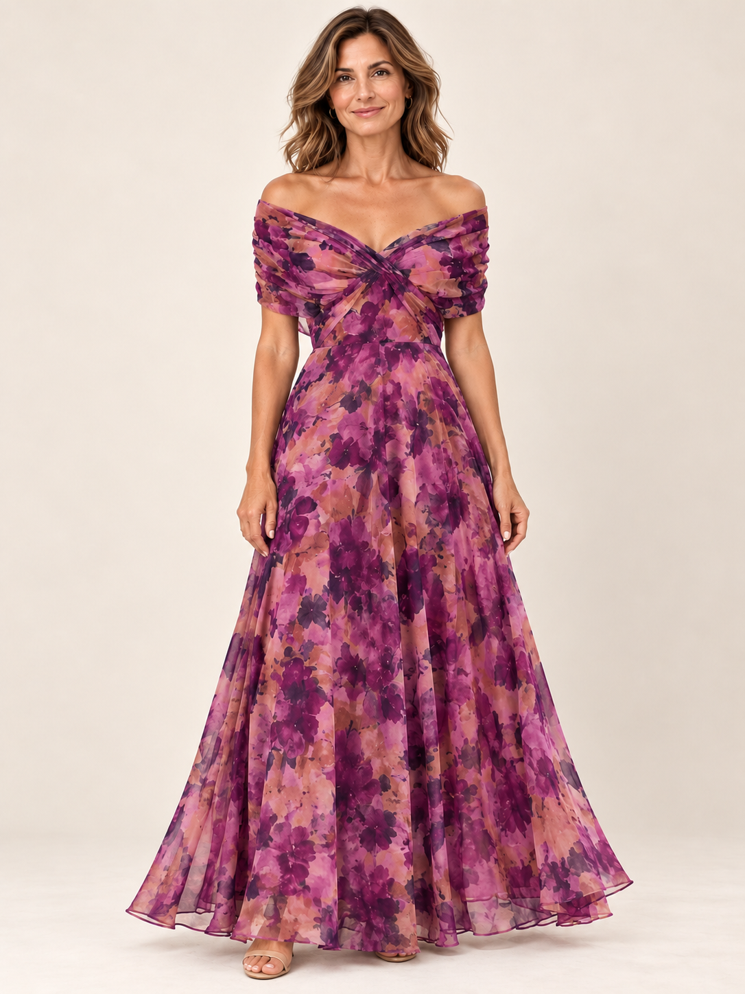 Vestido largo Masarova con detalle drapeado en la cintura