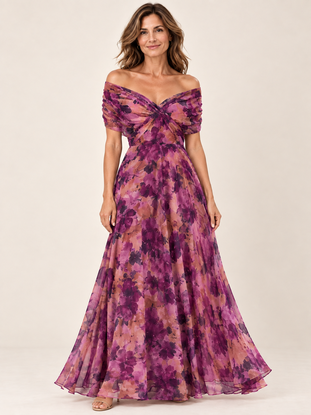 Vestido largo Masarova con detalle drapeado en la cintura
