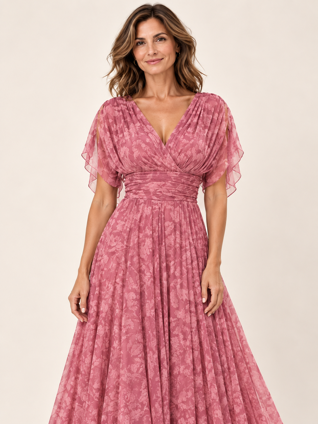 Vestido largo Masarova con detalle drapeado en la cintura
